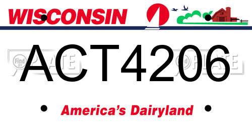 ACT4206 Wisconsin License Plate