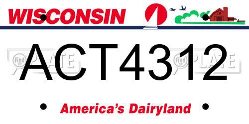 ACT4312 Wisconsin License Plate