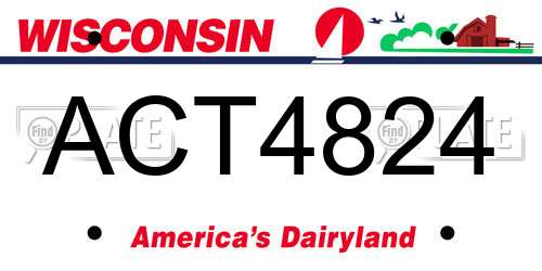 ACT4824 Wisconsin License Plate