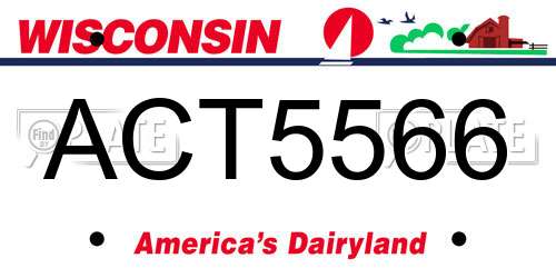 ACT5566 Wisconsin License Plate