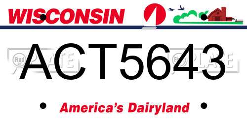 ACT5643 Wisconsin License Plate