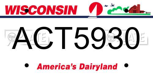 ACT5930 Wisconsin License Plate