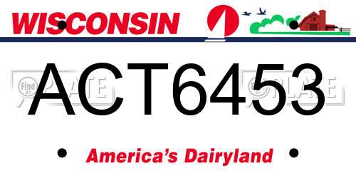 ACT6453 Wisconsin License Plate