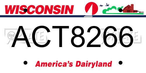 ACT8266 Wisconsin License Plate