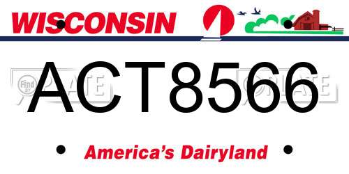 ACT8566 Wisconsin License Plate