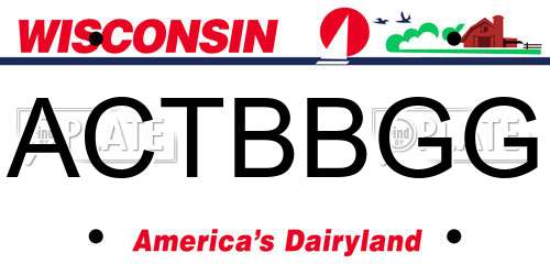 ACTBBGG Wisconsin License Plate