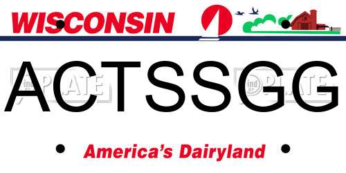 ACTSSGG Wisconsin License Plate