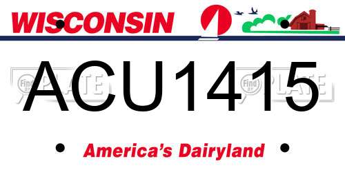 ACU1415 Wisconsin License Plate