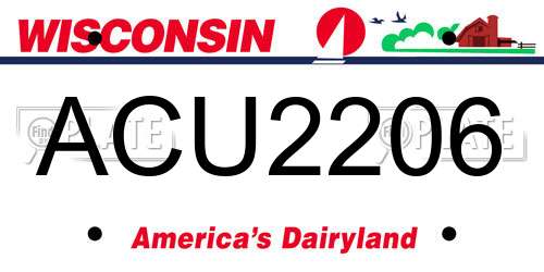 ACU2206 Wisconsin License Plate