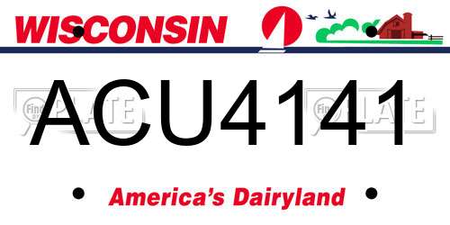 ACU4141 Wisconsin License Plate