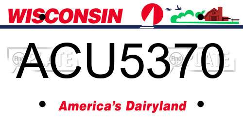 ACU5370 Wisconsin License Plate