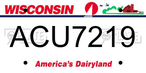 ACU7219 Wisconsin License Plate
