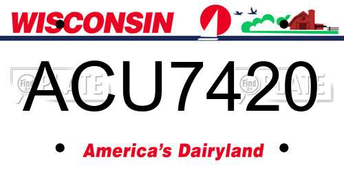 ACU7420 Wisconsin License Plate