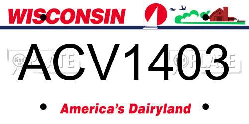 ACV1403 Wisconsin License Plate