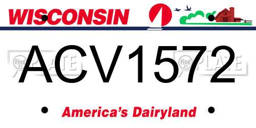 ACV1572 Wisconsin License Plate