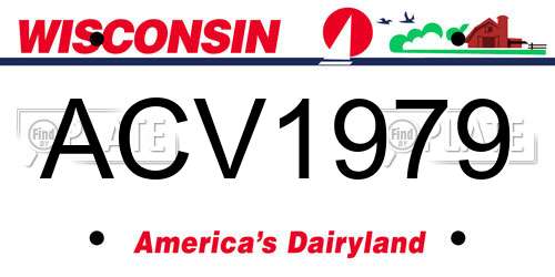 ACV1979 Wisconsin License Plate