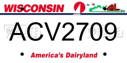 ACV2709 Wisconsin License Plate