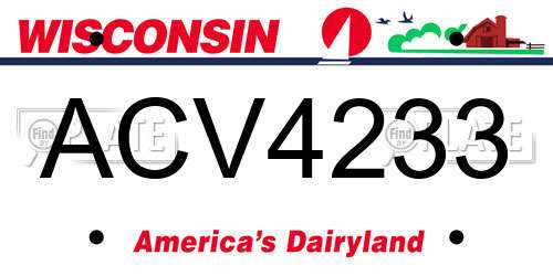 ACV4233 Wisconsin License Plate