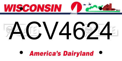 ACV4624 Wisconsin License Plate