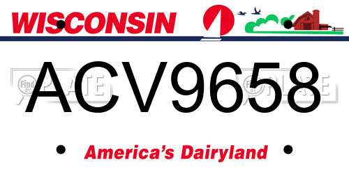 ACV9658 Wisconsin License Plate