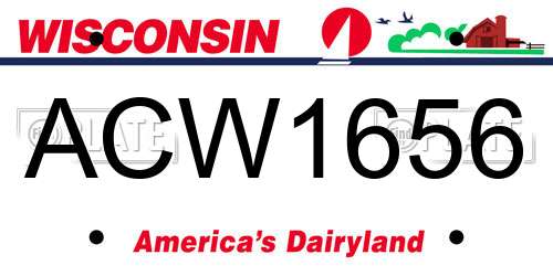 ACW1656 Wisconsin License Plate