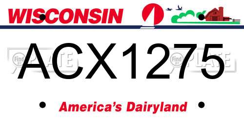 ACX1275 Wisconsin License Plate
