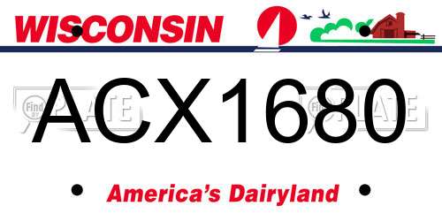 ACX1680 Wisconsin License Plate