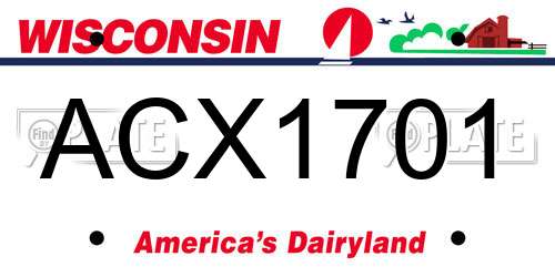 ACX1701 Wisconsin License Plate