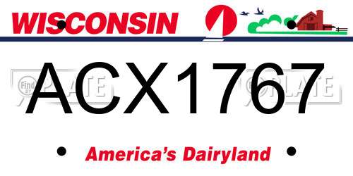ACX1767 Wisconsin License Plate