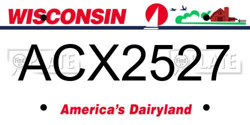 ACX2527 Wisconsin License Plate