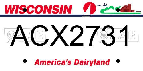 ACX2731 Wisconsin License Plate