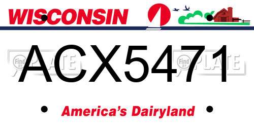 ACX5471 Wisconsin License Plate