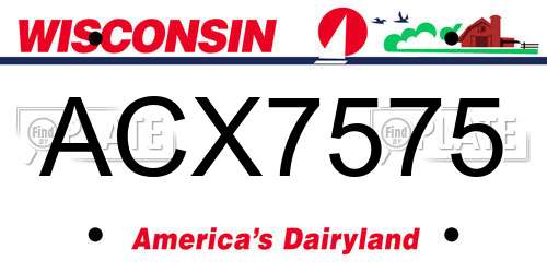 ACX7575 Wisconsin License Plate