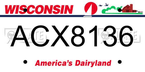 ACX8136 Wisconsin License Plate