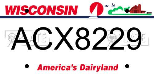 ACX8229 Wisconsin License Plate