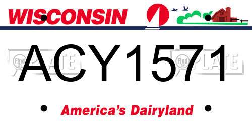 ACY1571 Wisconsin License Plate