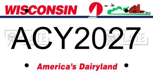 ACY2027 Wisconsin License Plate