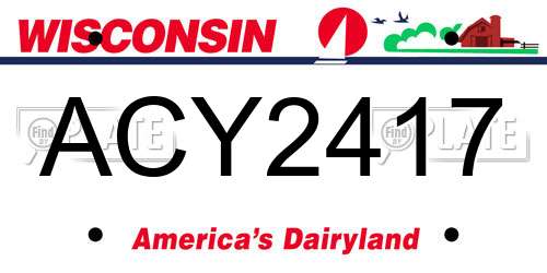 ACY2417 Wisconsin License Plate