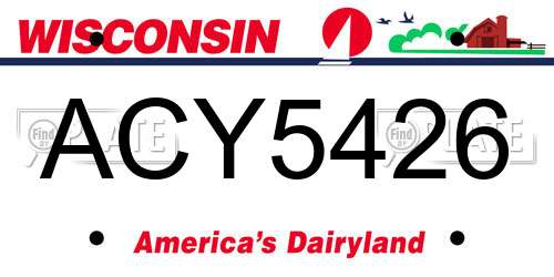 ACY5426 Wisconsin License Plate