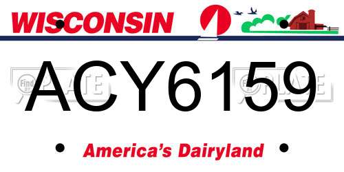 ACY6159 Wisconsin License Plate
