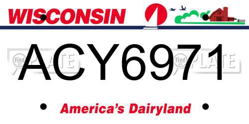 ACY6971 Wisconsin License Plate