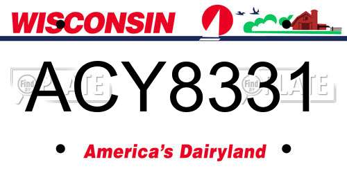ACY8331 Wisconsin License Plate