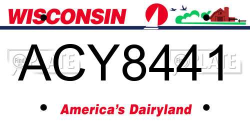 ACY8441 Wisconsin License Plate