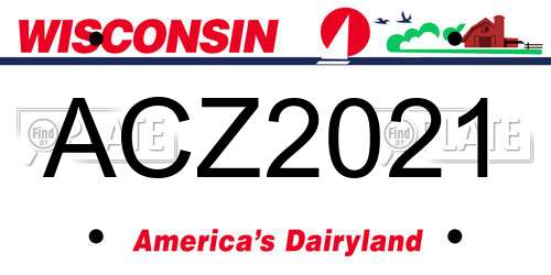 ACZ2021 Wisconsin License Plate