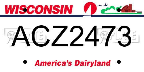 ACZ2473 Wisconsin License Plate
