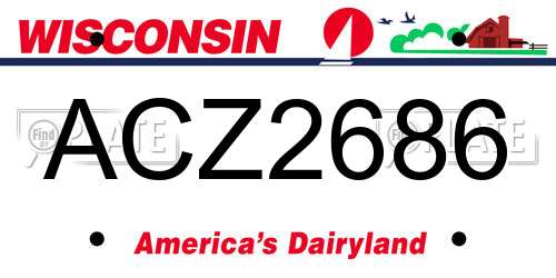 ACZ2686 Wisconsin License Plate
