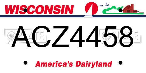 ACZ4458 Wisconsin License Plate