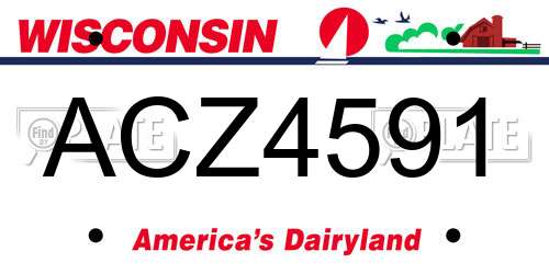 ACZ4591 Wisconsin License Plate