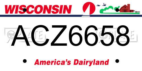 ACZ6658 Wisconsin License Plate