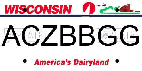 ACZBBGG Wisconsin License Plate